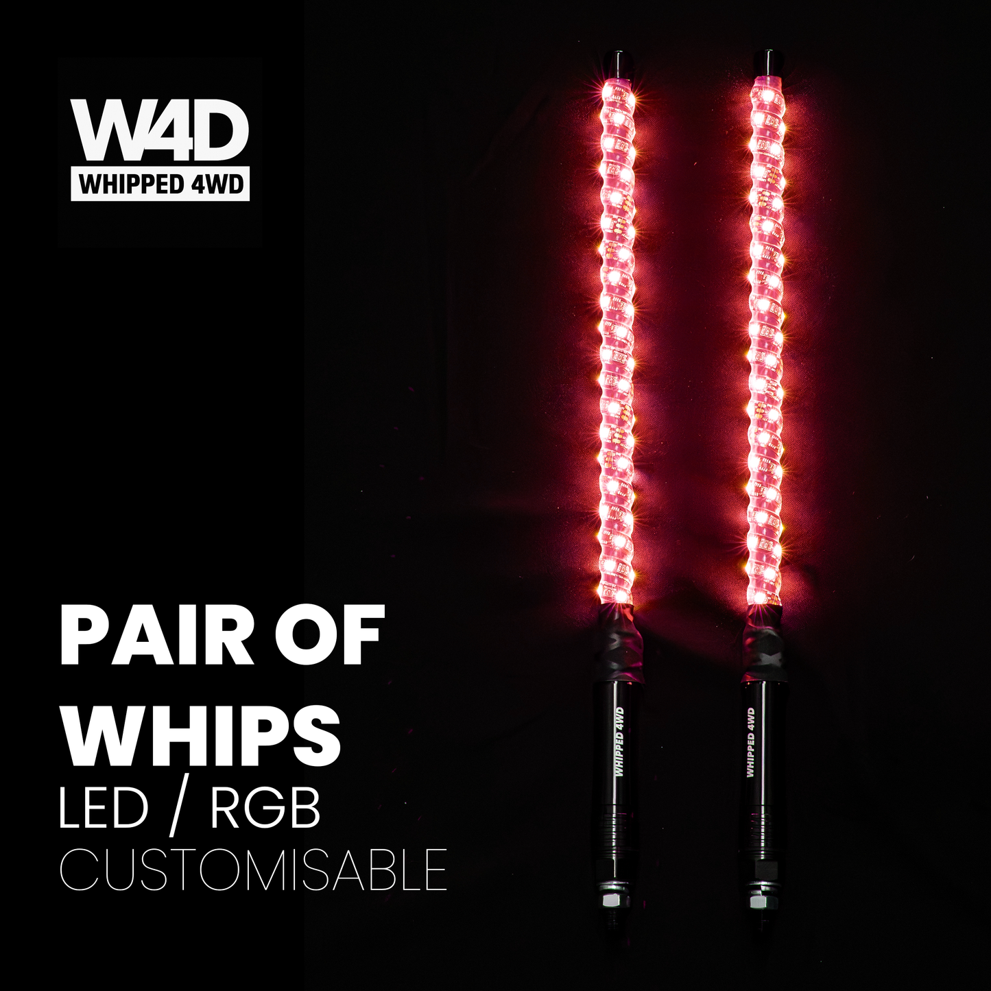 2FT LED RIGID RGB WHIP LIGHTS