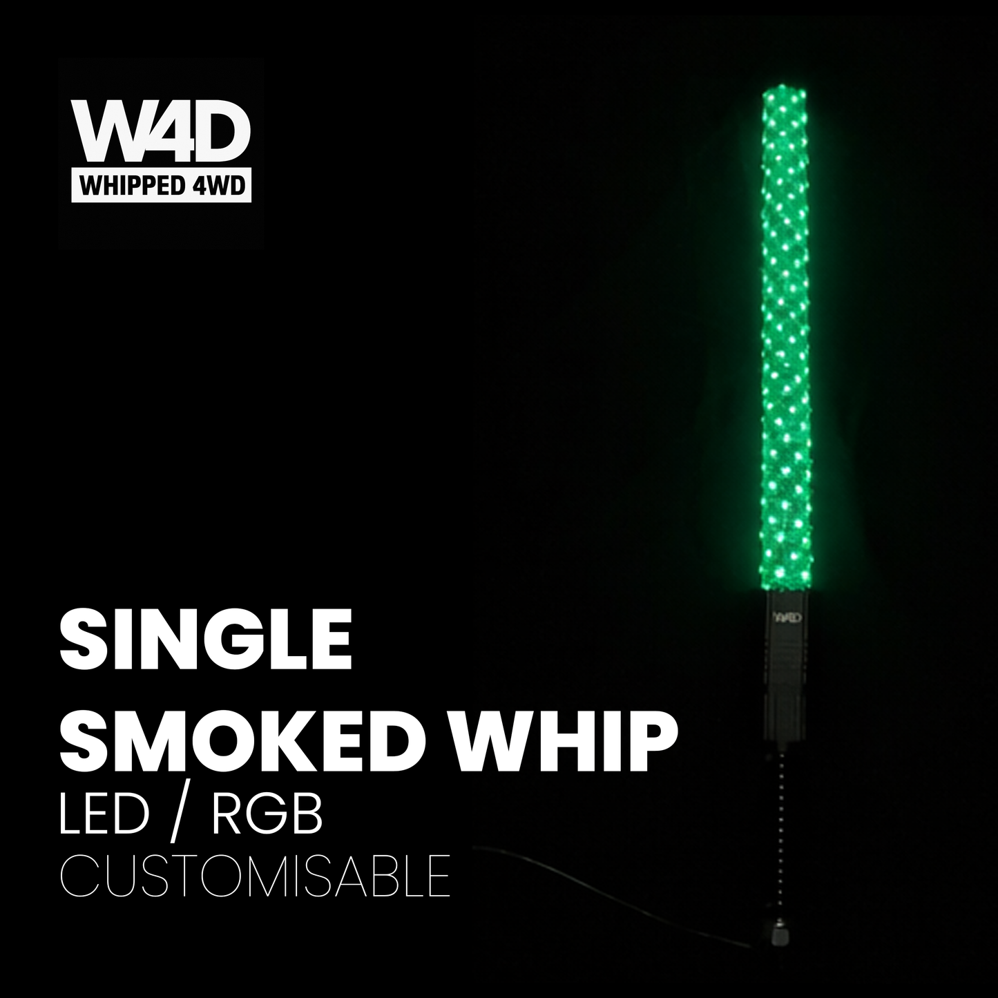 3FT SMOKED LED FLEXI RGB WHIP LIGHTS