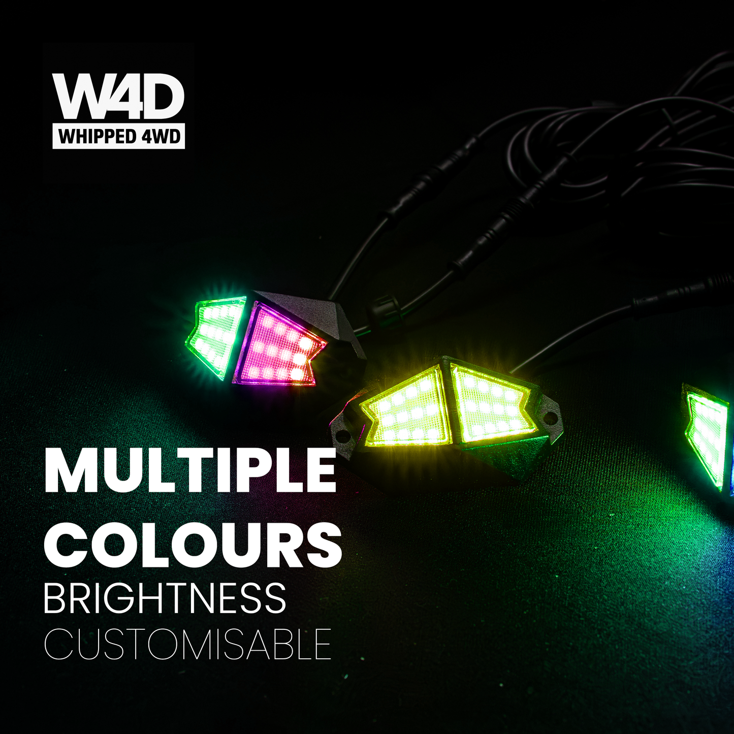 BRIGHT RGB ROCKLIGHTS 4 PACK