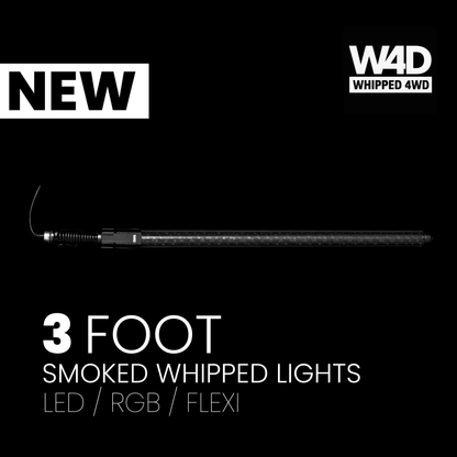 3FT SMOKED LED FLEXI RGB WHIP LIGHTS