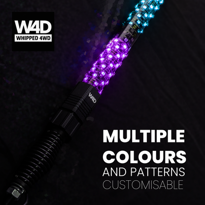 3FT SMOKED LED FLEXI RGB WHIP LIGHTS