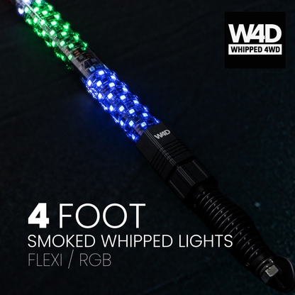 4FT SMOKED LED FLEXI RGB WHIP LIGHTS