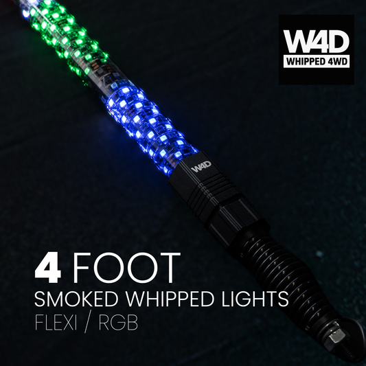 4FT SMOKED LED FLEXI RGB WHIP LIGHTS
