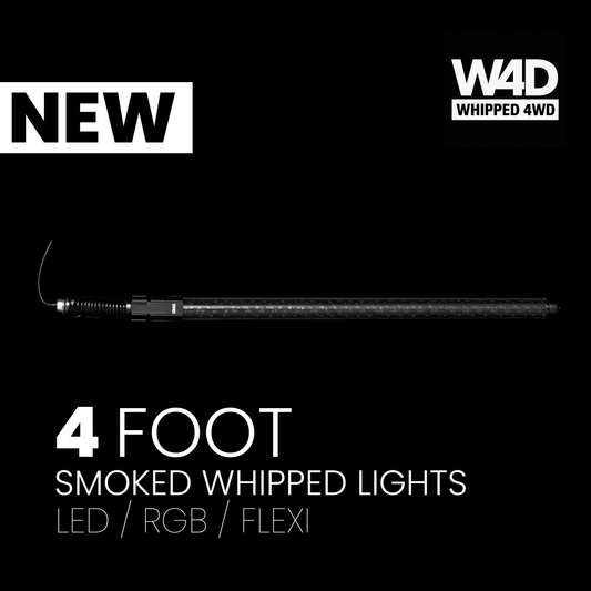 4FT SMOKED LED FLEXI RGB WHIP LIGHTS