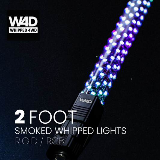 2FT SMOKED LED RIGID RGB WHIP LIGHTS