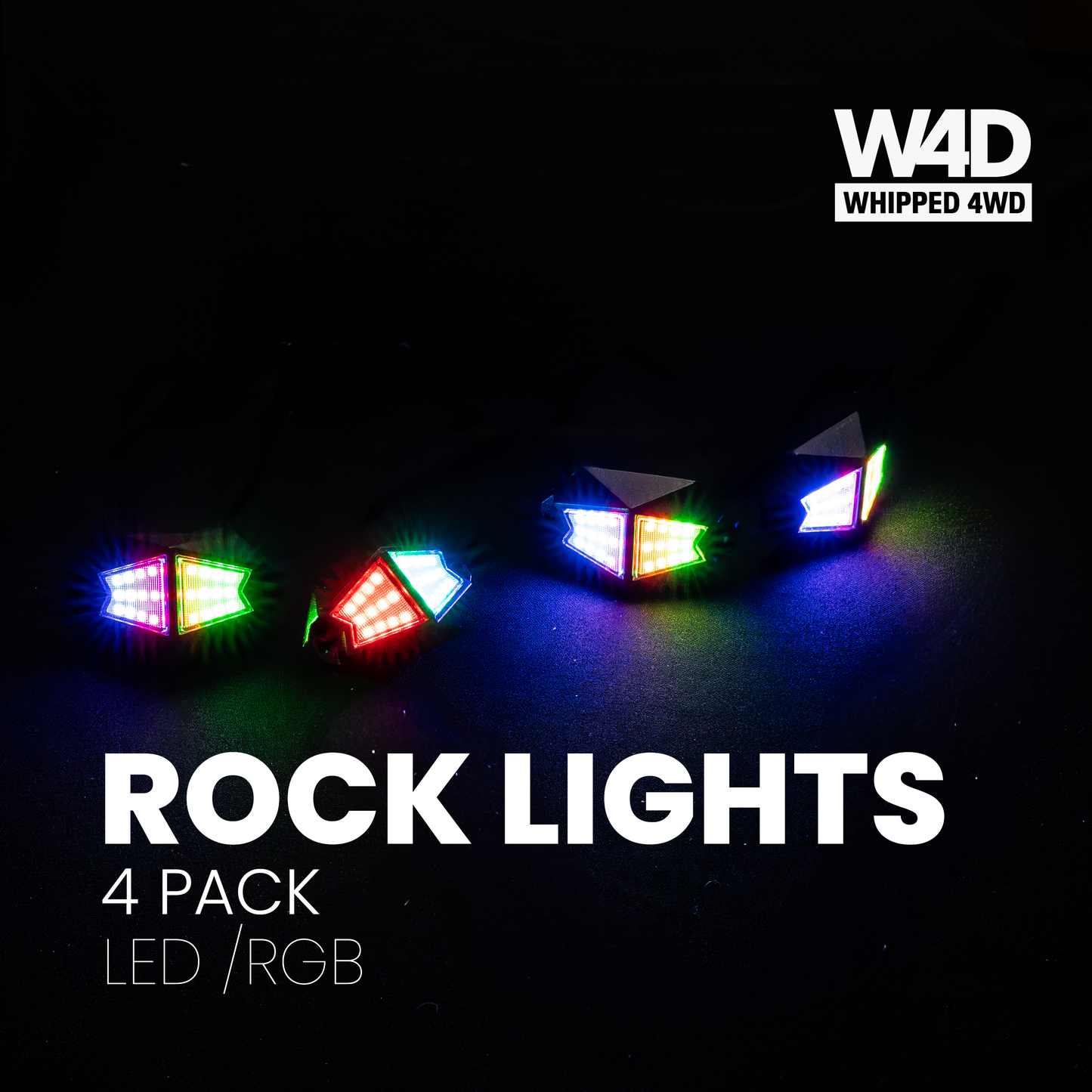 BRIGHT RGB ROCKLIGHTS 4 PACK