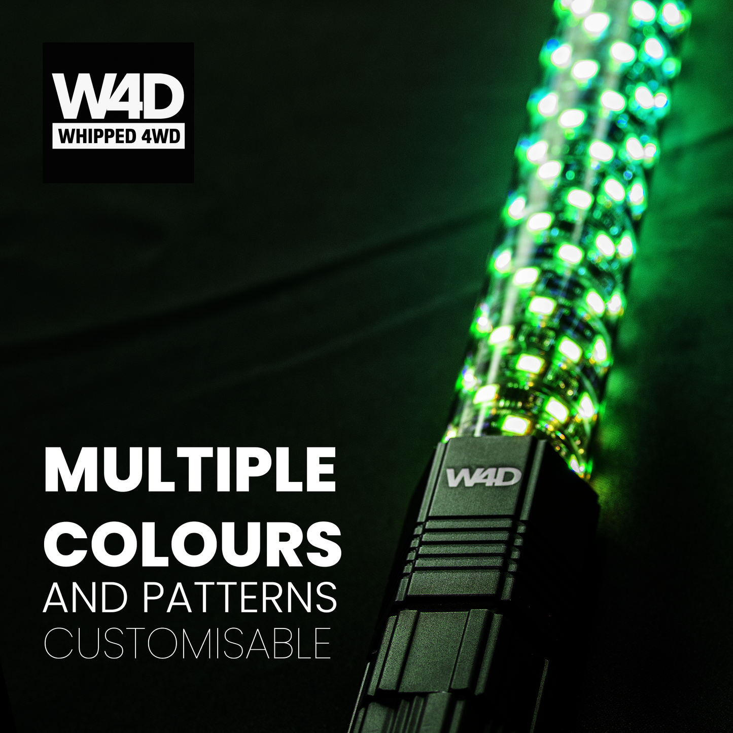 4FT SMOKED LED RIGID RGB WHIP LIGHTS