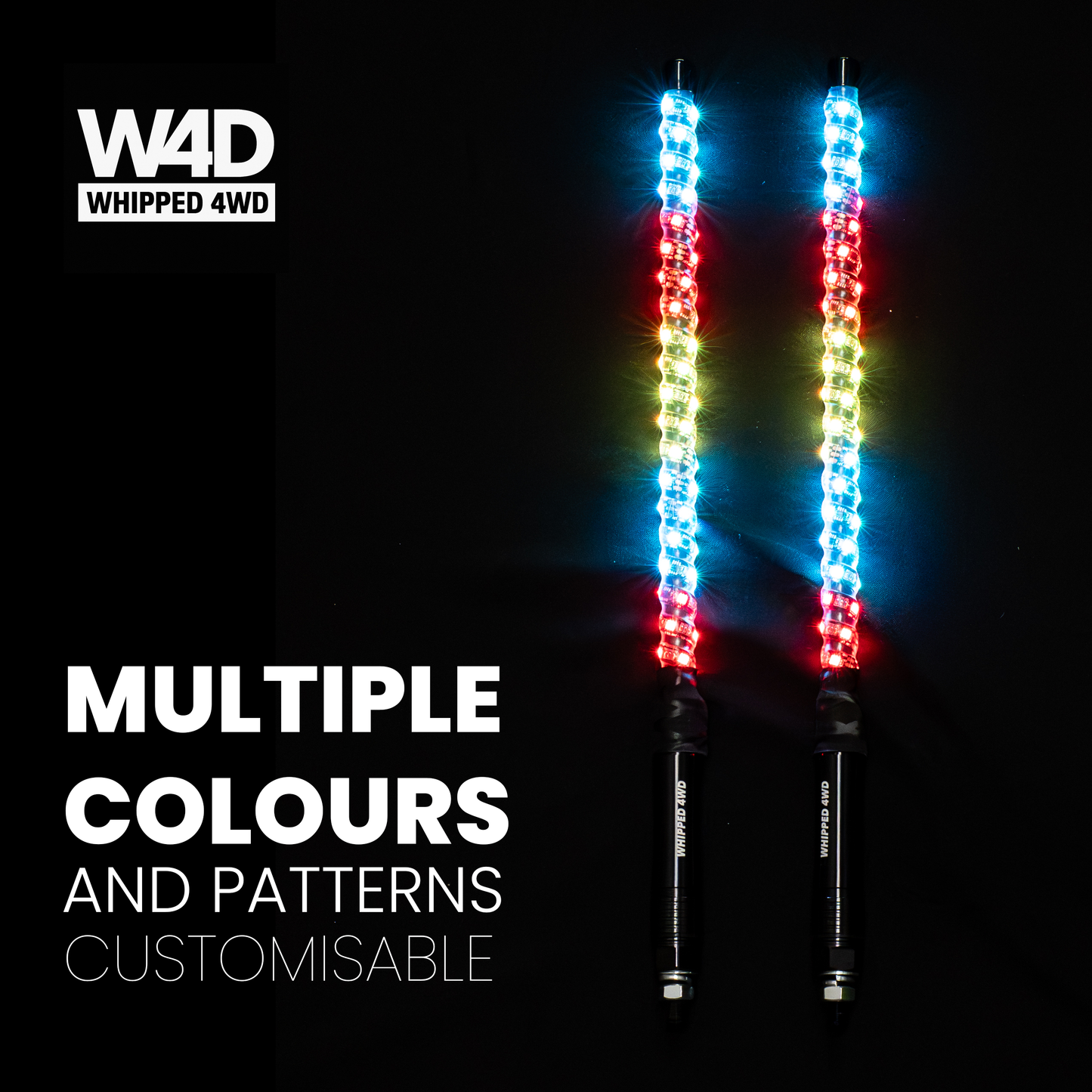 2FT LED RIGID RGB WHIP LIGHTS