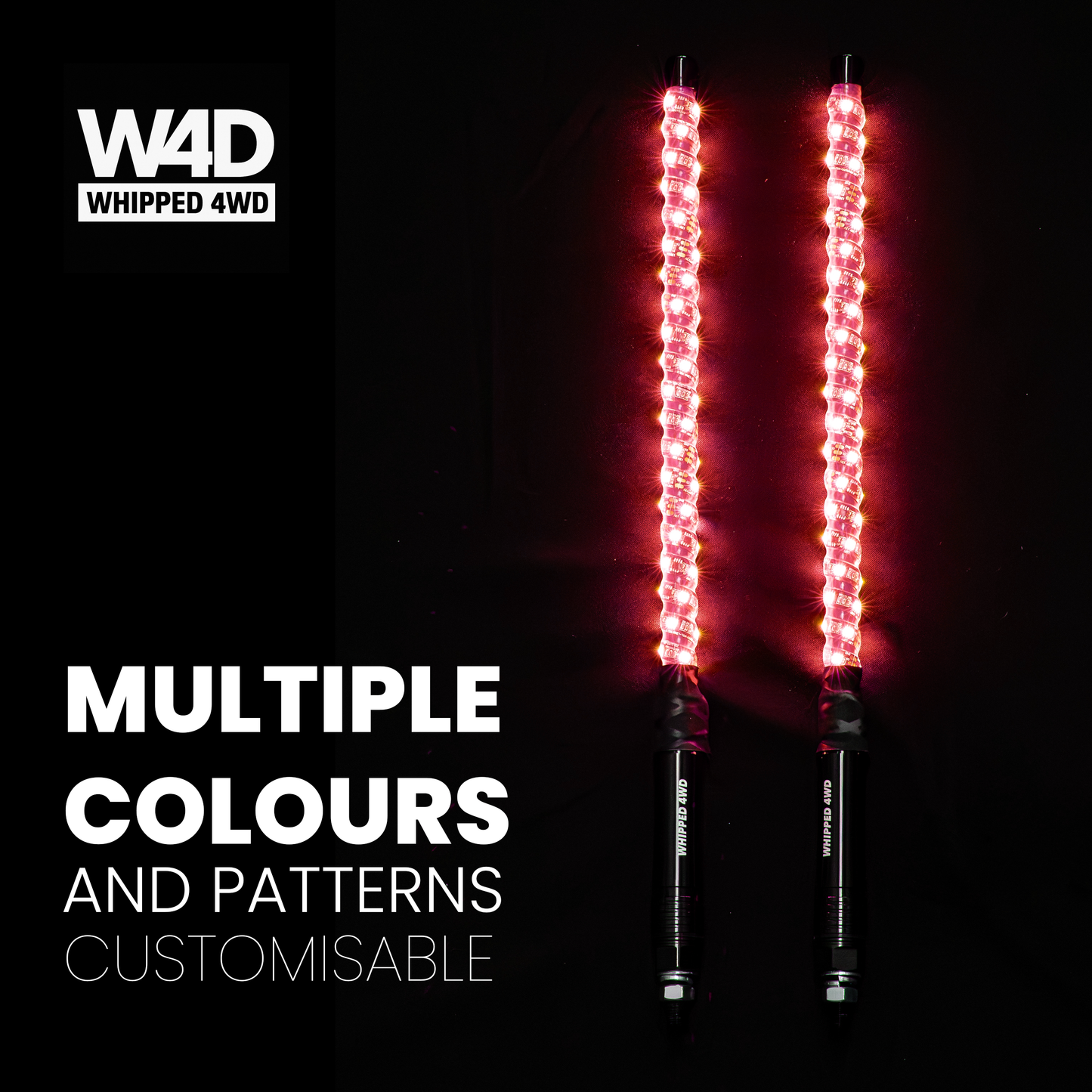 2FT LED RIGID RGB WHIP LIGHTS
