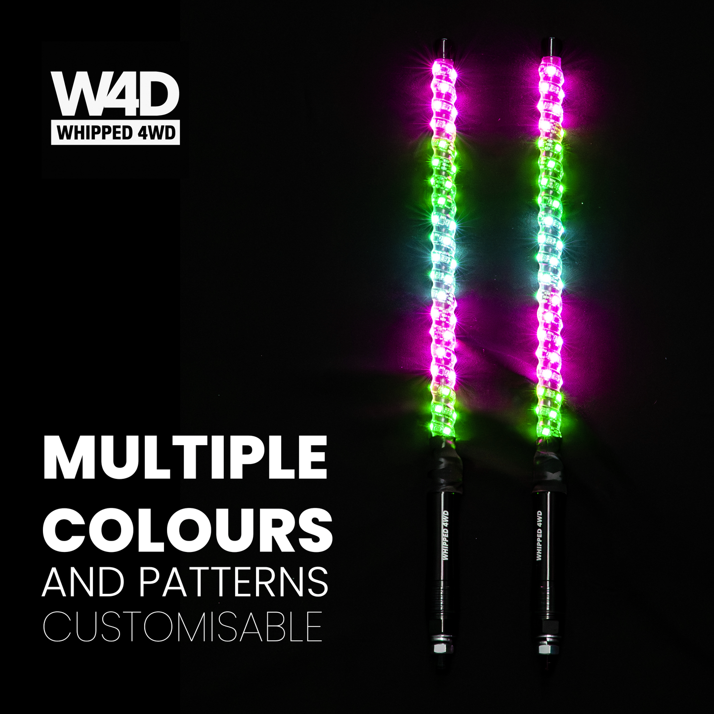 2FT LED RIGID RGB WHIP LIGHTS