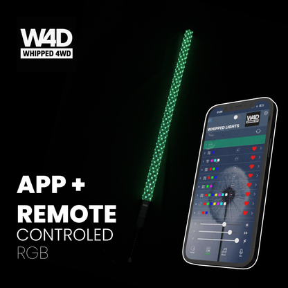 3FT SMOKED LED FLEXI RGB WHIP LIGHTS