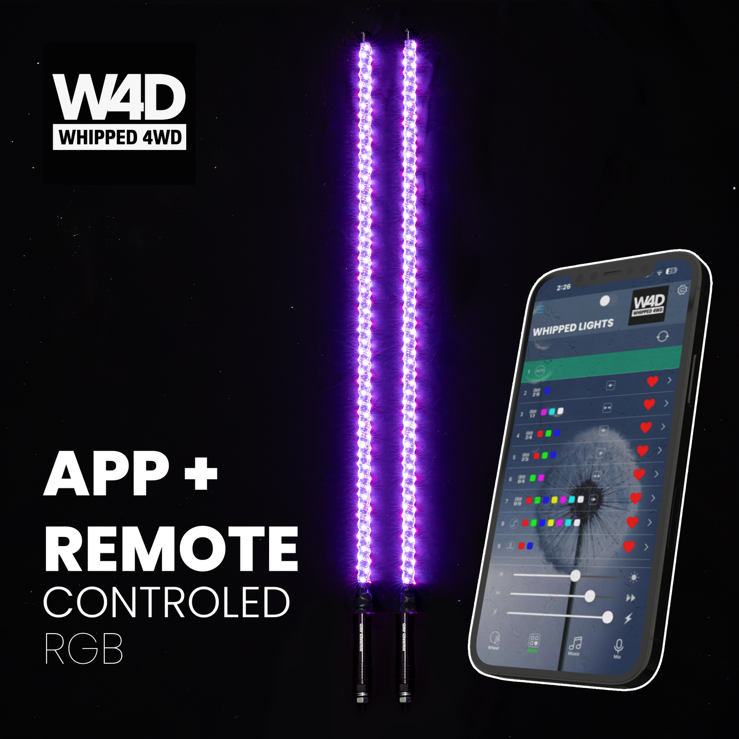 4FT LED RIGID WHIP RGB LIGHT