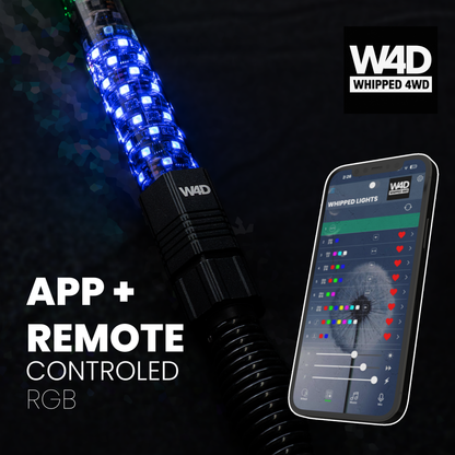 3FT SMOKED LED FLEXI RGB WHIP LIGHTS