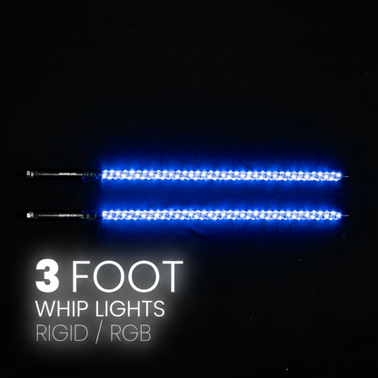Pair of 3ft RGB whip lights included in the Tray Kit