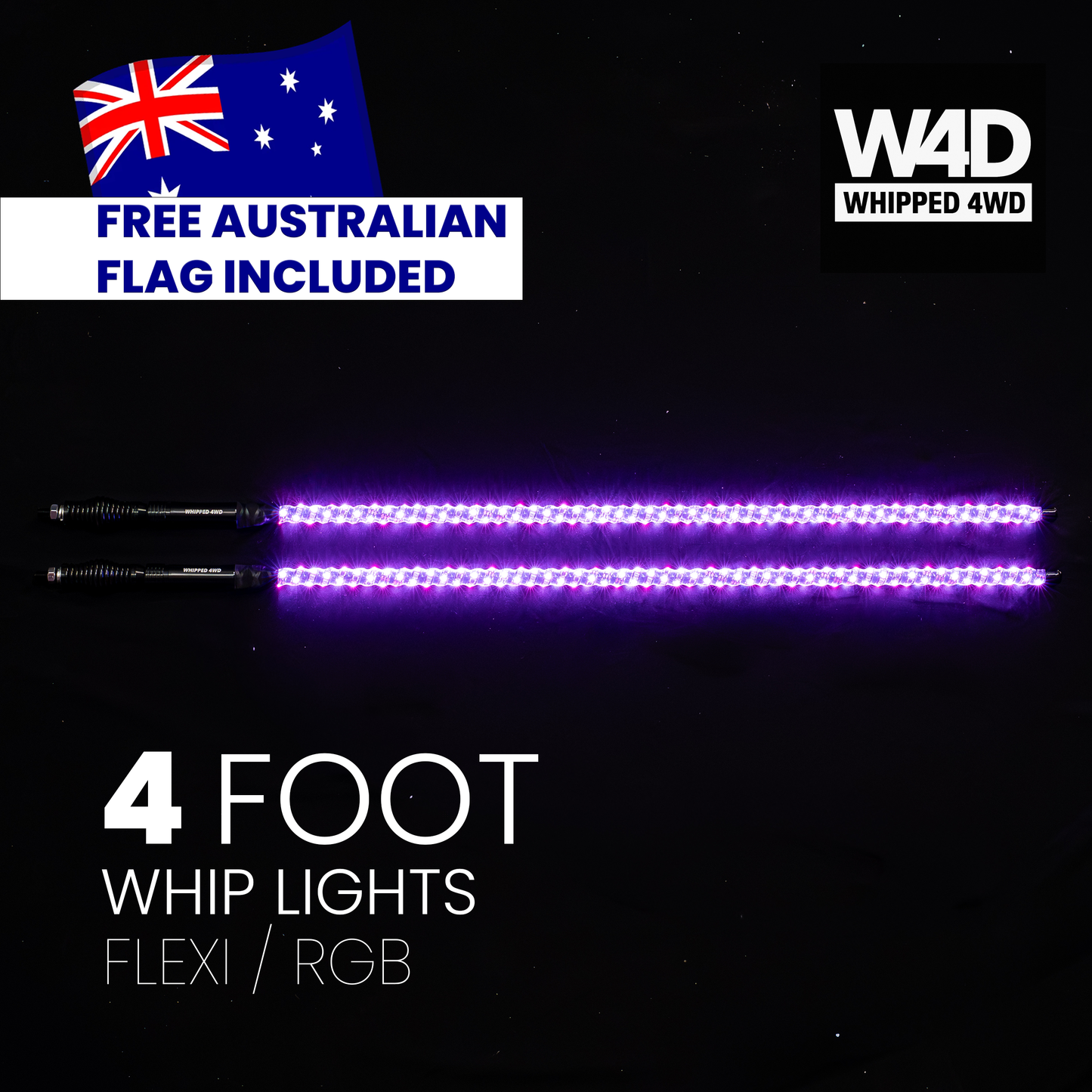 4FT LED FLEXI RGB WHIP LIGHTS