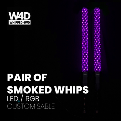 3FT SMOKED LED FLEXI RGB WHIP LIGHTS