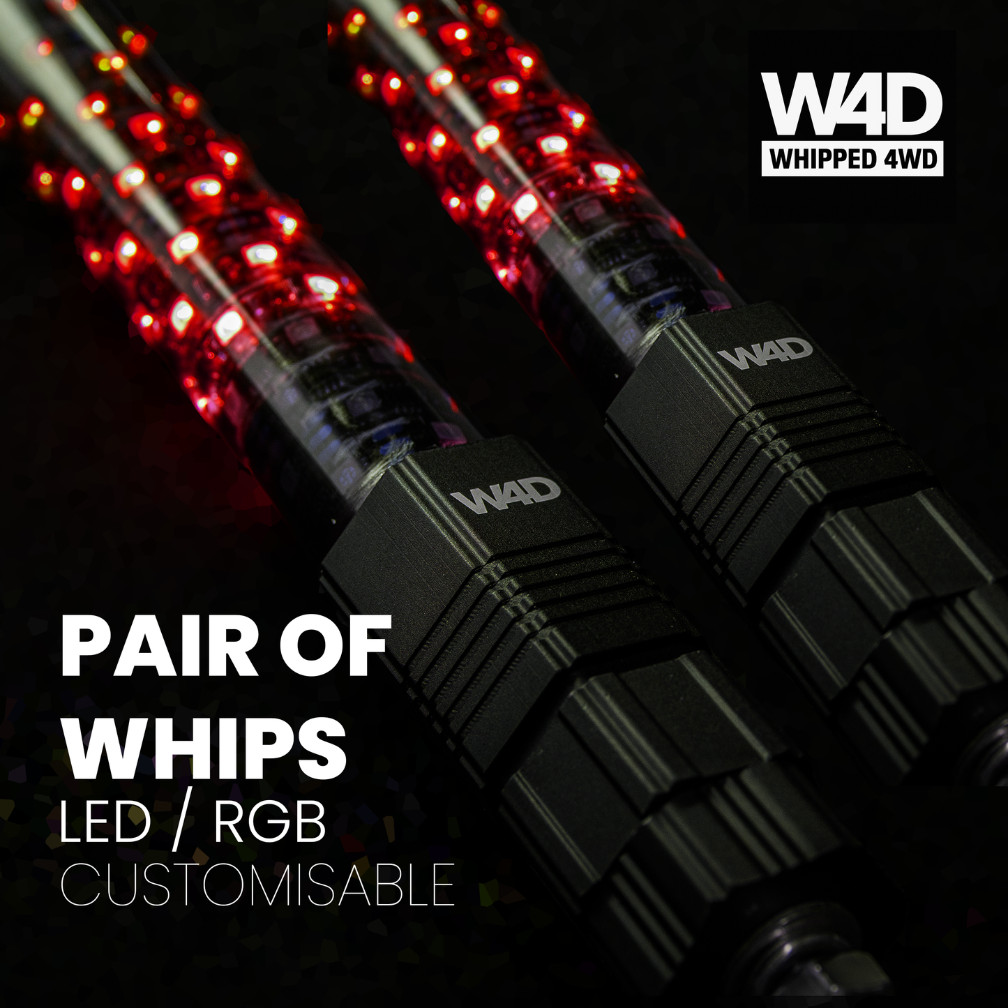 4FT SMOKED LED RIGID RGB WHIP LIGHTS