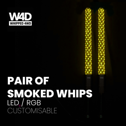 3FT SMOKED LED FLEXI RGB WHIP LIGHTS