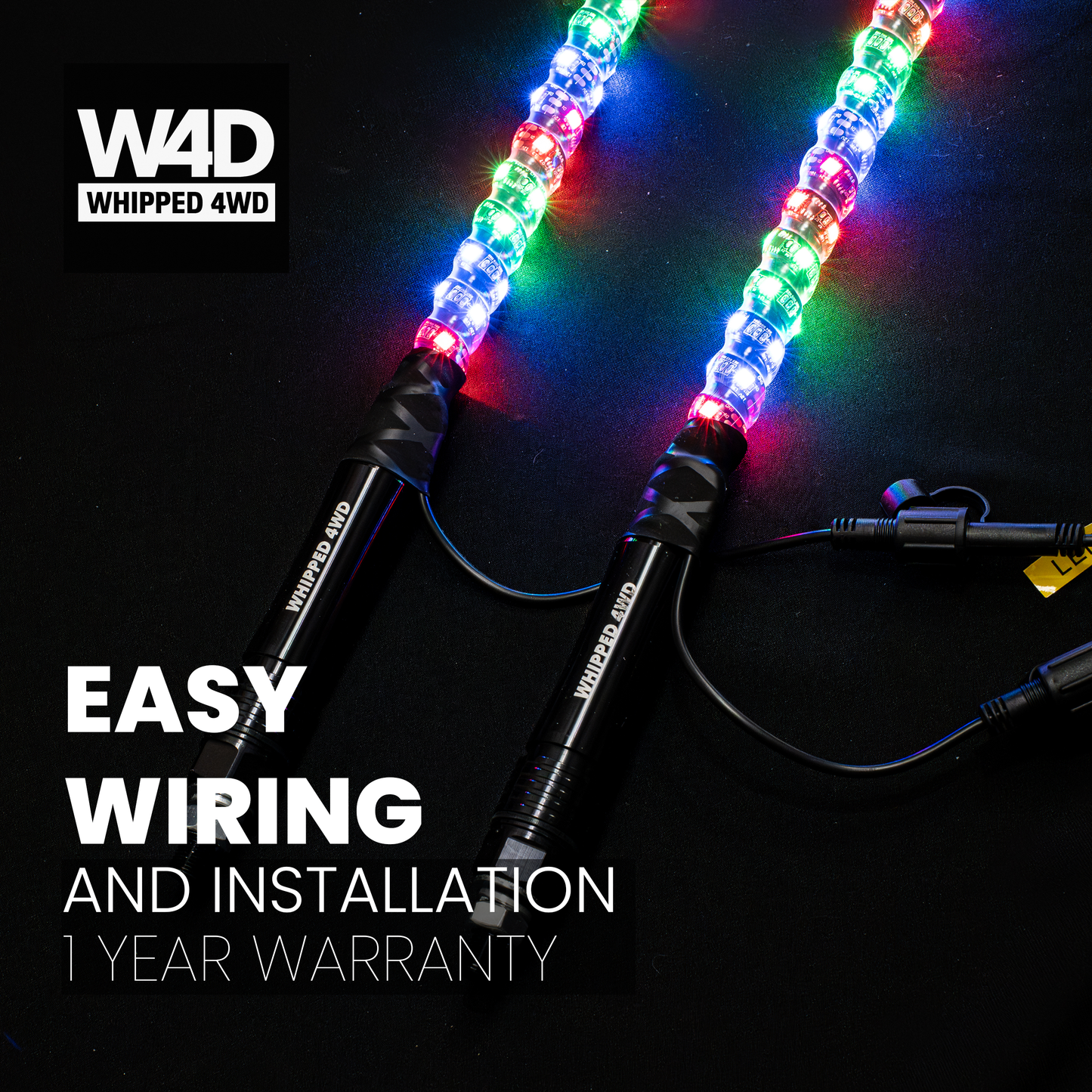 4FT LED FLEXI RGB WHIP LIGHTS